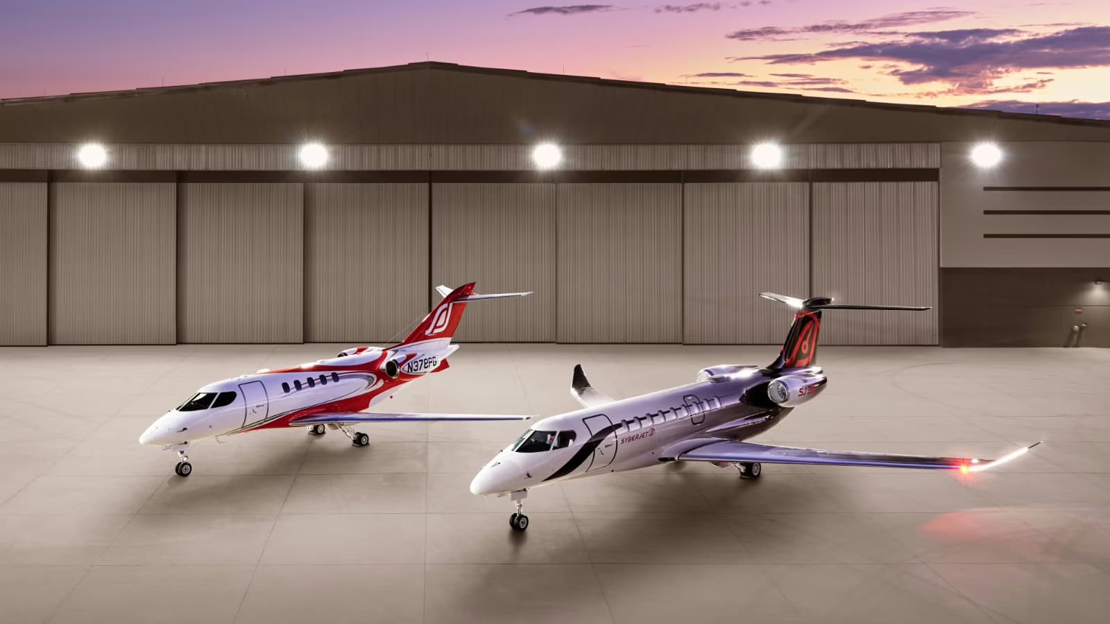 SyberJet SJ30 and SJ36 at the hangar