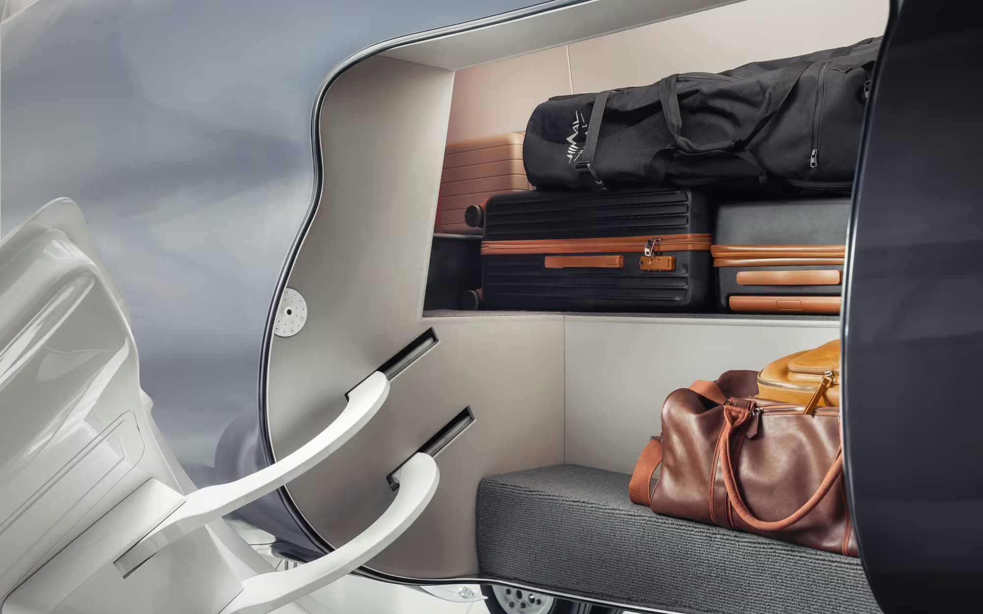 SJ36 baggage compartment, door open