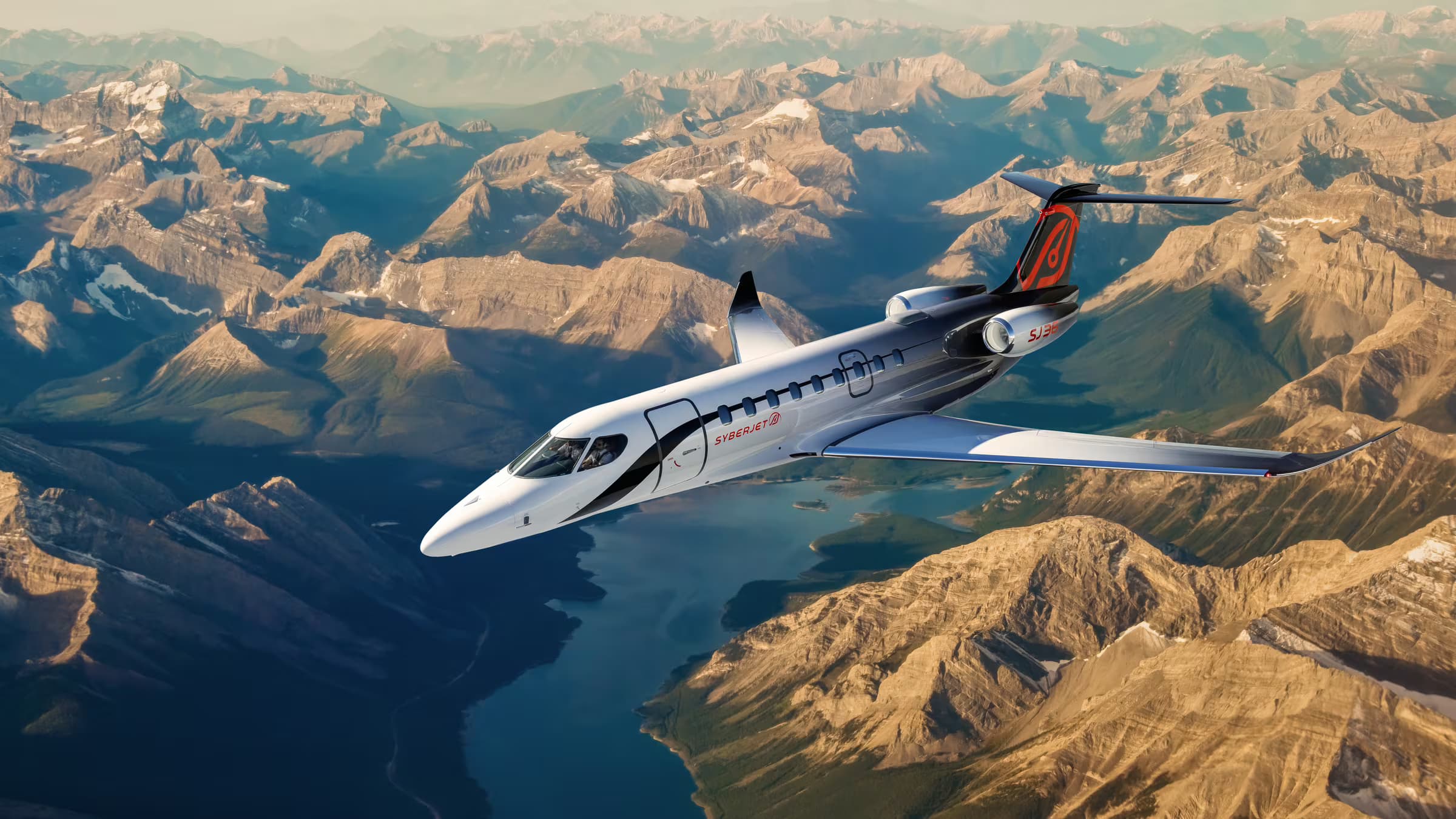 SyberJet SJ36 over mountains