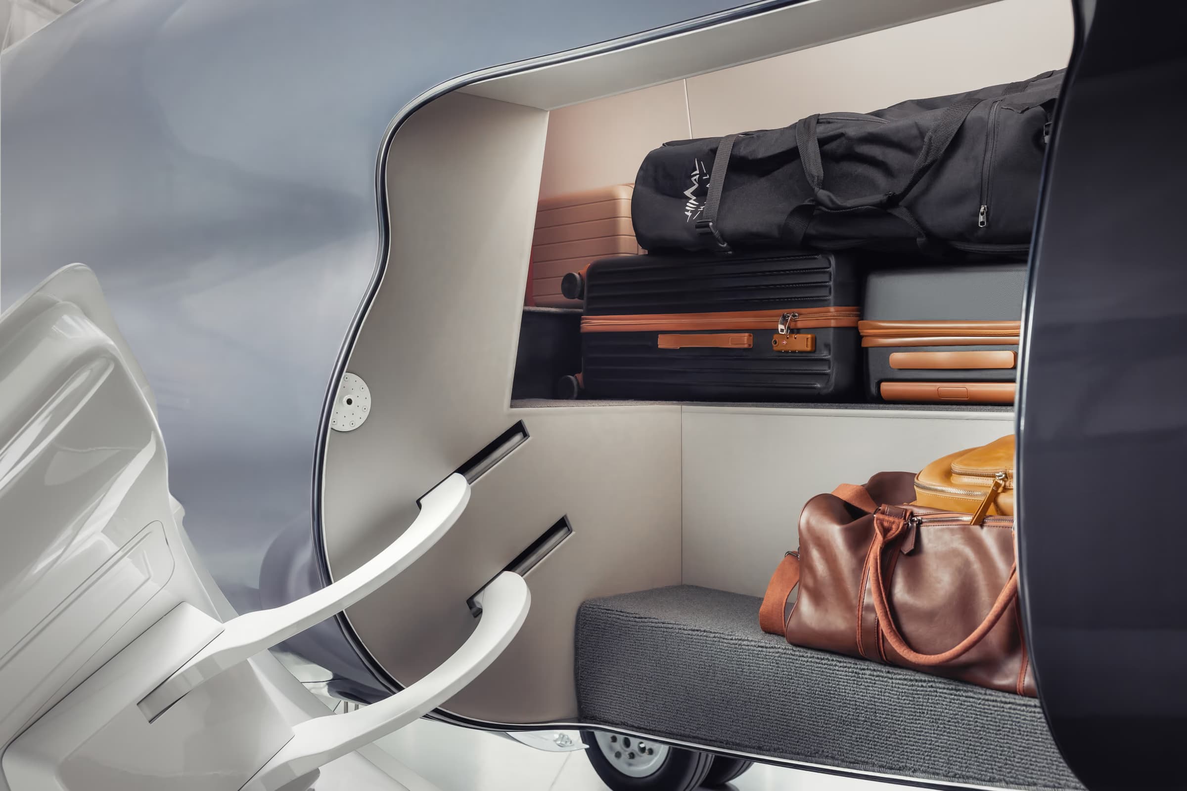SJ36 baggage compartment, door open